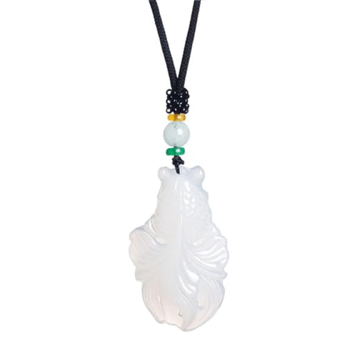 HIJONES Damen Tier Goldfisch Anhänger Halskette Stein Koi Fisch Personalisiert Zart Charm Kette Schmuck Weiß HIJONES Damen Tier Goldfisch Anhänger Halskette Stein Koi Fisch Personalisiert Zart Charm Kette Schmuck Weiß von HIJONES