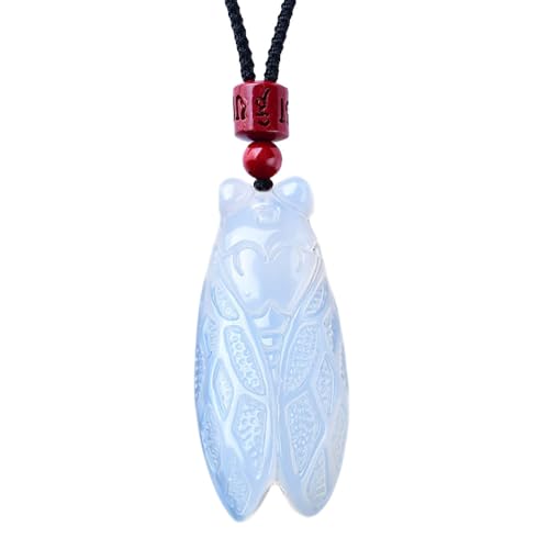 HIJONES Damen Tier Zikade Anhänger Halskette Stein Personalisiert Zarte Charm Kette Schmuck Weiß HIJONES Damen Tier Zikade Anhänger Halskette Stein Personalisiert Zarte Charm Kette Schmuck Weiß von HIJONES