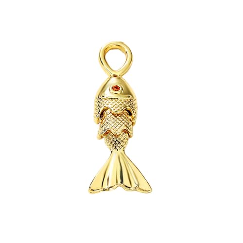 HIJONES Damen Zierliche Goldene Glückverheißende Fisch Anhänger Halskette Edelstahl Personalisiert Zarte Charm Kette Schmuck Gold von HIJONES