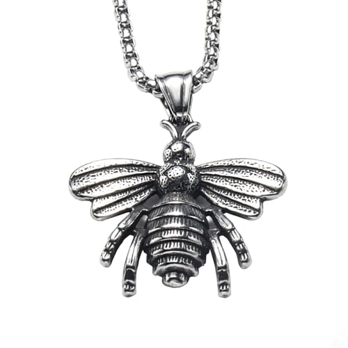 HIJONES Fliegendes Tier Halskette für Frauen Männer Edelstahl Vintage Anhänger Schmuckkette für Geburtstag Jubiläum Silber von HIJONES