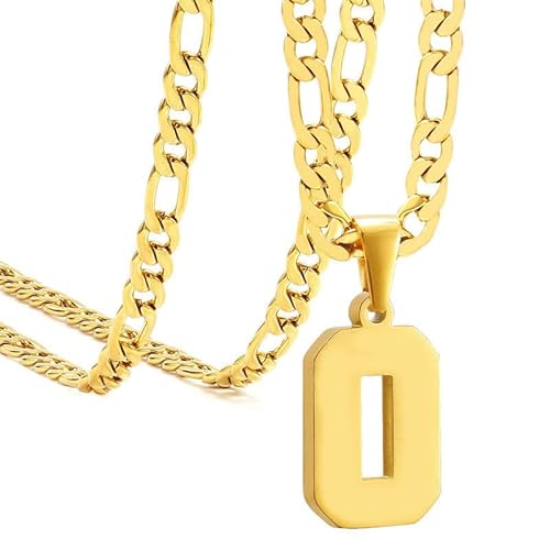 HIJONES Frauen Männer Nummer Anhänger Halskette Charm Kette Personalisierter Schmuck Gold 0 von HIJONES