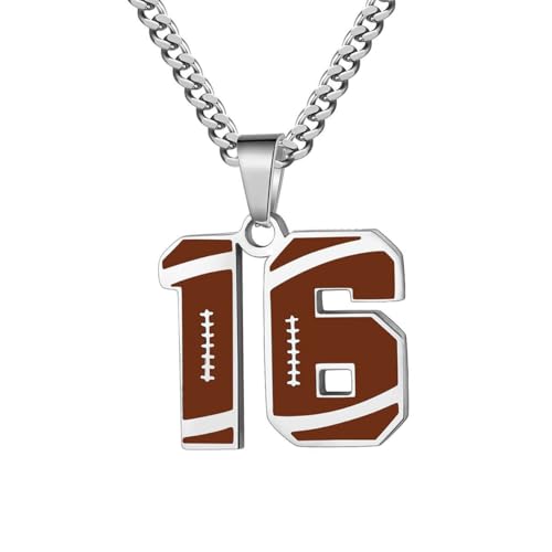 HIJONES Frauen Männer Single Nummer Anhänger Baseball Halskette Athleten Charm Kette Personalisierter Sportschmuck Gold 16 von HIJONES