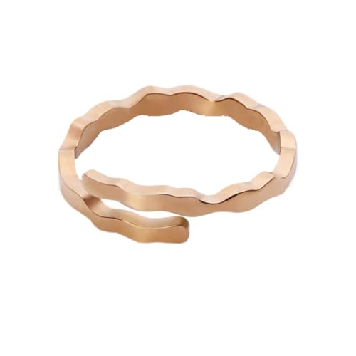 HIJONES Frauen Vintage 12 Himmelszeichen Sternbild Zarter Ring aus Rostfreier Stahl Geschenke Zum Geburtstag Offene Ringe Roségold Wassermann Einstellbar von HIJONES