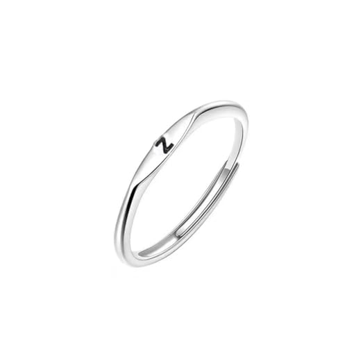 HIJONES Für Frauen Einfacher Stapelbarer Ring Mit Initialen aus Rostfreier Stahl Zierliche Dünne Alphabet Ringe Schmuck Geschenke Z Einstellbar von HIJONES