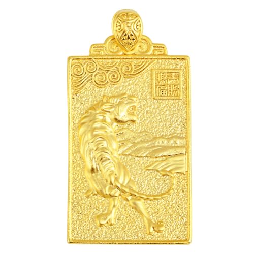 HIJONES Herren Chinesisches Tierkreiszeichen Anhänger Halskette aus Rostfreier Stahl Dog Tag Vintage Patronus Amulett Glücksbringer Halsketten Tiger von HIJONES