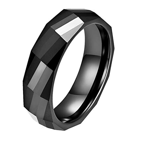 HIJONES Herren Damen Hochglanzpoliert Schwarz Linie Keramik Hochzeit Paare Ring Stil 1 Größe 60 von HIJONES