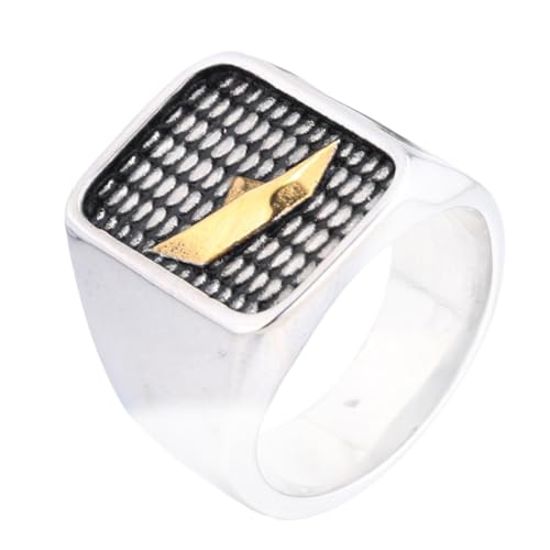 HIJONES Herren Edelstahl Schnellboot Wave Sports Rugged Ring Gothic Chunky Biker Fingerband Gold Größe 65 (20.7) von HIJONES