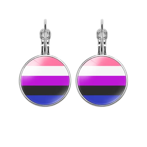 HIJONES LGBT Pride Ohrringe für Frauen Männer Regenbogen Leverback Ohrringe Schwul Lesbe Transgender Nichtbinär Pansexuell Bisexuelle Schmuck Genderfluid von HIJONES