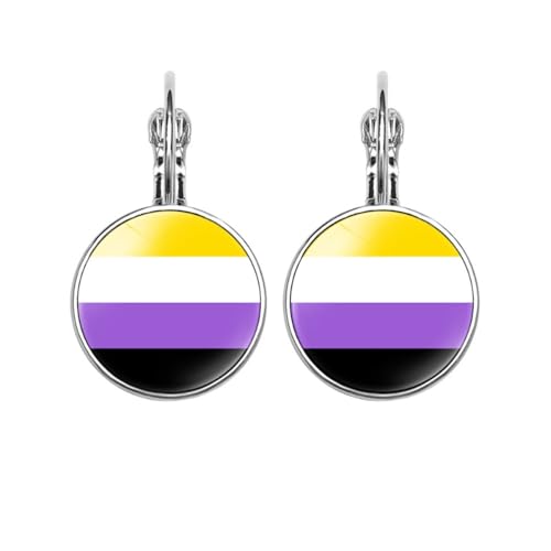 HIJONES LGBT Pride Ohrringe für Frauen Männer Regenbogen Leverback Ohrringe Schwul Lesbe Transgender Nichtbinär Pansexuell Bisexuelle Schmuck Nicht-binär von HIJONES