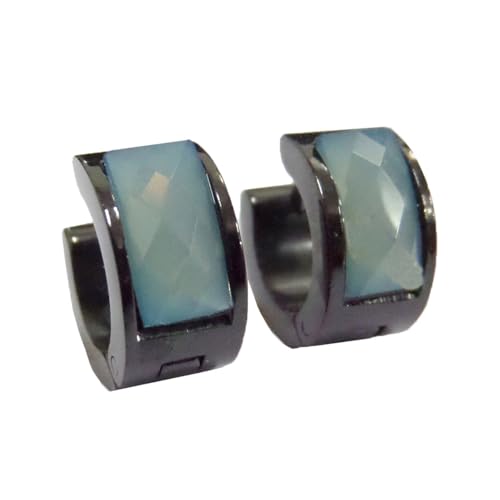 HIJONES Mehrfarbige Schwarz Plattierte Ohrringe für Frauen Reifen Huggie Ohrringe Cubic Zirkonia Leichter Ohrschmuck Grau von HIJONES