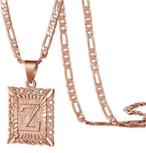 HIJONES Quadratischer Anhänger mit 26 Buchstaben für Damen und Herren Edelstahl Schmuck mit Anfangsbuchstabe des Vornamens Roségold Z HIJONES Quadratischer Anhänger mit 26 Buchstaben für Damen und Herren Edelstahl Schmuck mit Anfangsbuchstabe des Vornamens Roségold Z von HIJONES