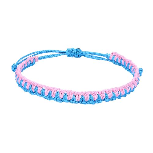 HIJONES Regenbogen 2 Farben Geflochtenes Armband für Frauen Männer Lesbisch Schwul Bisexuell Verstellbares Leichtes Stapelbares Armband Kette Schmuck Stil 4 von HIJONES