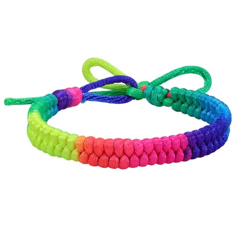 HIJONES Regenbogen Geflochtenes Armband für Frauen Männer Verstellbares Leichtes Stapelbares Armband Kette Schmuck Stil 2 von HIJONES
