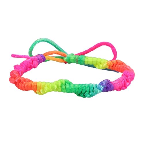 HIJONES Regenbogen Geflochtenes Armband für Frauen Männer Verstellbares Leichtes Stapelbares Armband Kette Schmuck Stil 3 von HIJONES