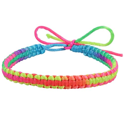 HIJONES Regenbogen Geflochtenes Armband für Frauen Männer Verstellbares Leichtes Stapelbares Armband Kette Schmuck Stil 4 von HIJONES