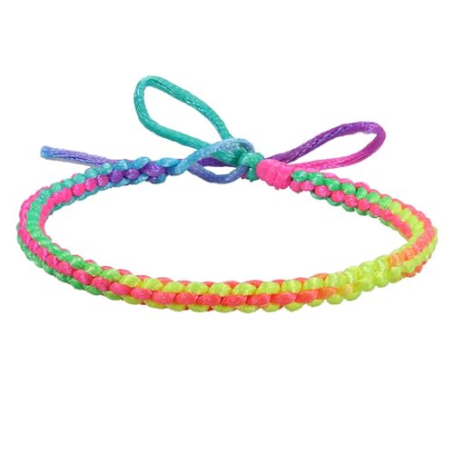 HIJONES Regenbogen Geflochtenes Armband für Frauen Männer Verstellbares Leichtes Stapelbares Armband Kette Schmuck Stil 6 von HIJONES