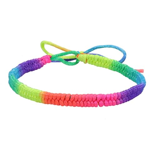 HIJONES Regenbogen Geflochtenes Armband für Frauen Männer Verstellbares Leichtes Stapelbares Armband Kette Schmuck Stil 7 von HIJONES