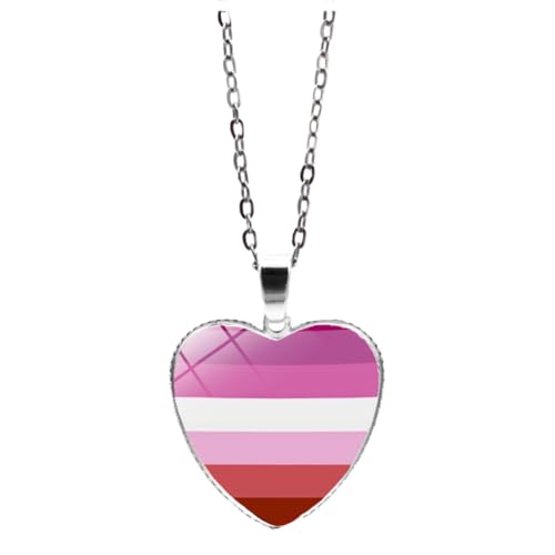 HIJONES Regenbogen LGBT Pride Halskette für Frauen Männer Stapelbar Liebe Herz Regenbogen Kette Halsband Freundschaft Schmuck Lesbisch von HIJONES