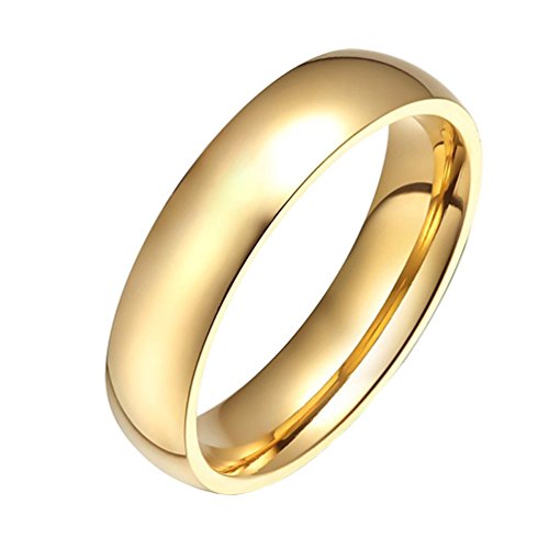 HIJONES Schmuck Damen Edelstahl 18k Gold Überzogene Hochzeit Ring Größe 66 (21.0) von HIJONES