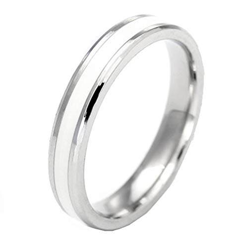 HIJONES Schmuck Damen Edelstahl Paare Versprechen Ring Weiß Größe 52 von HIJONES