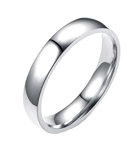 HIJONES Schmuck Damen Edelstahl Silber Überzogene Hochzeit Ring Größe 65 (20.7) von HIJONES