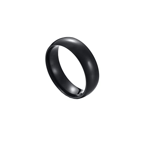 HIJONES Schmuck Für Damen Und Herren Ehering aus Rostfreier Stahl 6Mm Schwarz Größe 70 (22.3) von HIJONES
