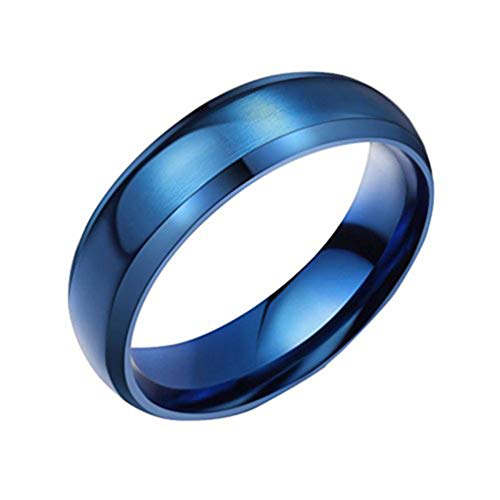 HIJONES Schmuck Herren Damen Einfache Stil Edelstahl Versprechen Trauringe Ringe Blau Größe 54 (17.2) von HIJONES
