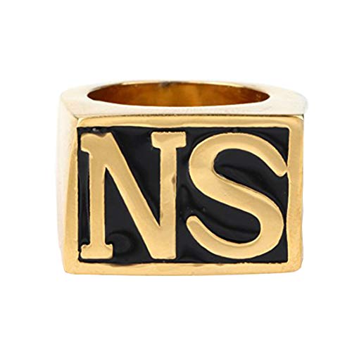 HIJONES Schmuck Herren Edelstahl Biker Ringe, NS, Weinlese, Gold und Schwarz, Größe 62 (19.7) von HIJONES
