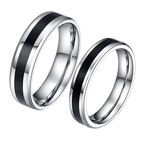 HIJONES Schmuck Herren Edelstahl Paare Versprechen Ring Größe 60 (19.1) von HIJONES