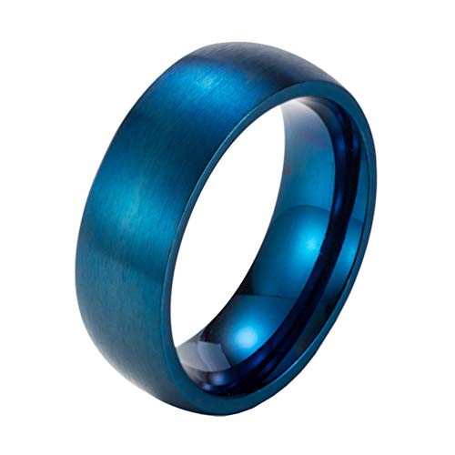 HIJONES Schmuck Herren Europäisch Stil Blau Titan Ring Größe 65 (20.7) von HIJONES