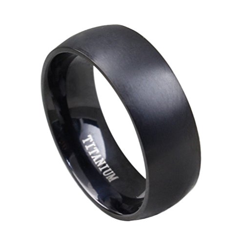 HIJONES Schmuck Herren Europäisch Stil Schwarz Titan Ring Größe 62 (19.7) von HIJONES