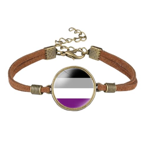 HIJONES Unisex Edelstahl Trendy Regenbogenflaggenarmband Verstellbar Gay LGBT Pride PU Leder Hand SchmuckStil 5 von HIJONES