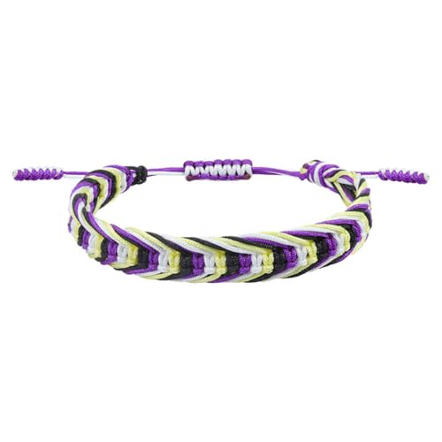 HIJONES Unisex Rainbow LGBT Pride Geflochtenes Armband Handgefertigt Geflochtene LGBTQ Pride Armbänder Geflochtenes Handgelenkband Schmuck Stil 1 von HIJONES