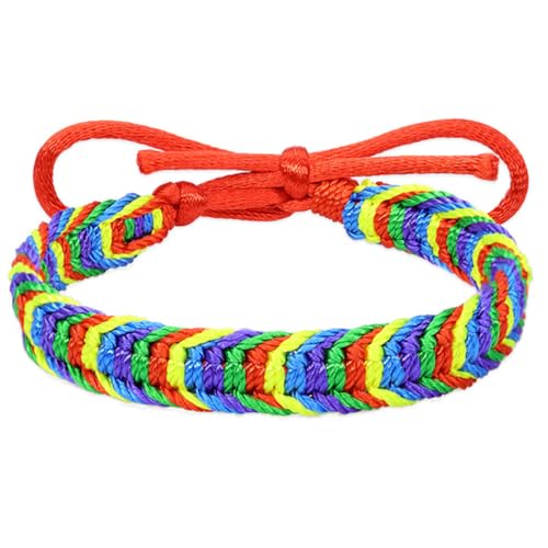 HIJONES Unisex Regenbogen Geflochtener LGBT Stolz Armband Stilvolles Handgemachtes Seil LGBTQ Freundschaftsarmbänder Stil 9 von HIJONES