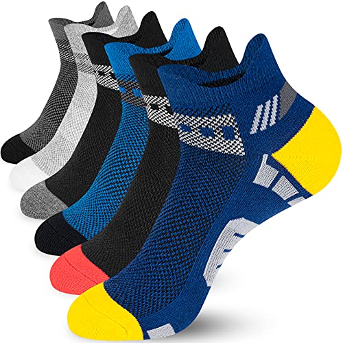 HIKARO Socken Herren, 6 Paar Baumwolle Sportsocken Herren Damen, Herrensocken Atmungsaktiv mit Dicke Frotteesohle, Sneaker Socken Herren Laufsocken Baumwollsocken Sneakersocken, 43-46 von HIKARO