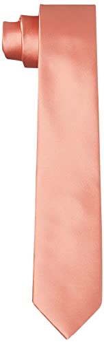 Hikaro Herren Krawatte handgefertigt im Seidenlook 6 cm schmal - Lachsfarben von HIKARO