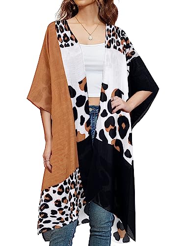 HIKARO Damen-Bikini, Blumenmuster, Kimono-Strickjacke, Pareos Bademode Cover Up von HIKARO