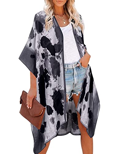 HIKARO Damen-Bikini, Blumenmuster, Kimono-Strickjacke, Pareos Bademode Cover Up von HIKARO