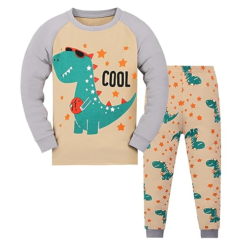 HIKIDS Jungen Schlafanzug Krabbe Herbst Winter Pyjamas Set Kinder Langarm Nachtwäsche 2 Stücke Bekleidung 110 von HIKIDS