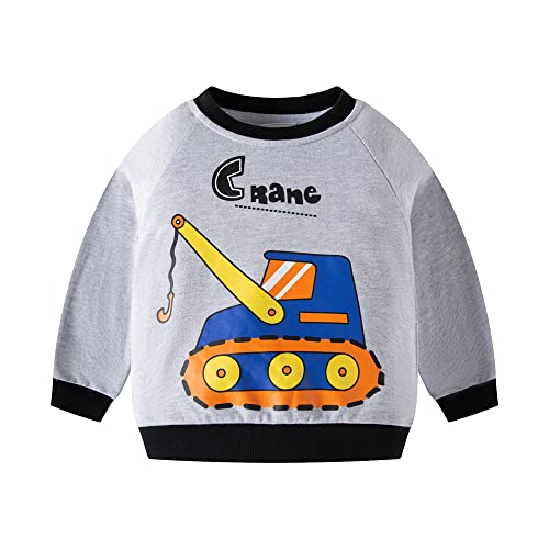 HIKIDS Jungen Sweatshirt Kinder Langarm Pullover Top Sportlich Crewneck Bagger T-Shirt Streetwear Kinderkleidung 110 von HIKIDS