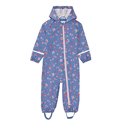 HIKIDS Regenanzug Overall Mädchen Wasserdicht Regenjacke Baby Outdoor Regenmantel Einteilig Leicht Kind Regenkleidung One Piece Regenponcho PU Matschanzug 3 in 1 Lang Regenanzug Violett 98-104 von HIKIDS