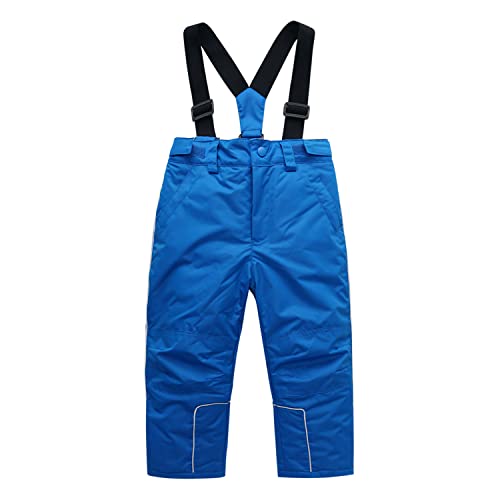HIKIDS Skihose für Unisex Kinder Wasserdicht Winddicht Blau Schneehosen Abnehmbare Träger Snowboard Hose Jungen Warm Trägerhosen Mädchen Winter Latzhose Outdoor Ski Snow Trekking Wander Hose Gr.158 von HIKIDS