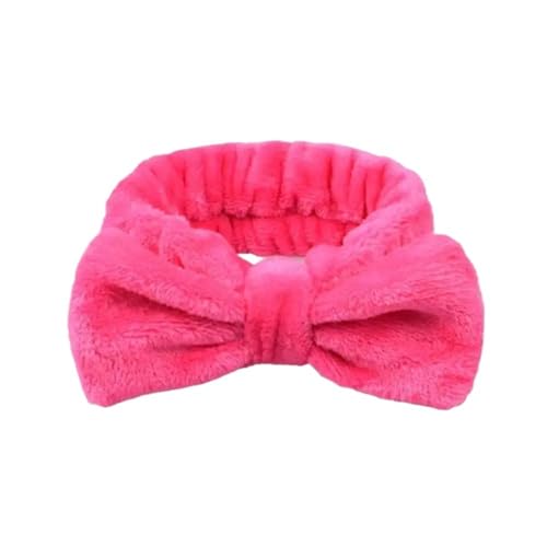 Frauen Solide Schleife Stirnbänder Korallen-Fleece Make-up Spa Waschen Gesicht Turban Kopf Wrap Mädchen Haar Handtuch Zubehör Stirnband Haarbänder (F) von HIKOO DAILY