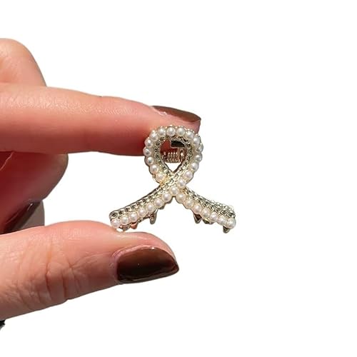 Mini-Haarklammer mit Perlen und Strasssteinen, Retro-Diamant-Blume, für Damen und Mädchen, Krabben-Klaue, kleine Haarnadeln (2991) von HIKOO DAILY