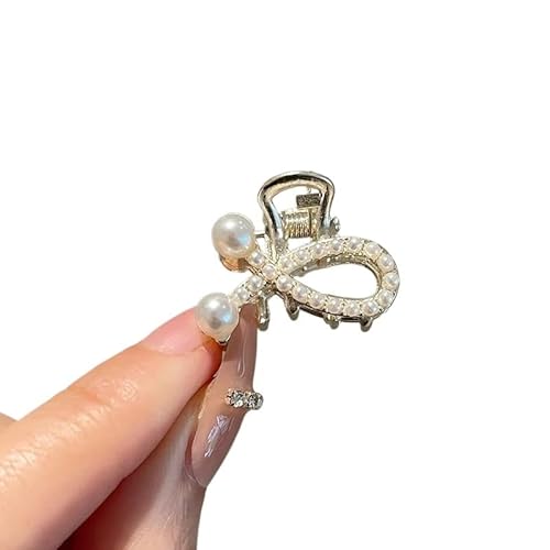 Mini-Haarklammer mit Perlen und Strasssteinen, Retro-Diamant-Blume, für Damen und Mädchen, Krabben-Klaue, kleine Haarnadeln (3044) von HIKOO DAILY