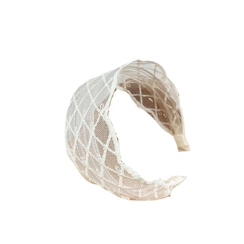 Vintage Spitze Spitze breite Haarbänder Persönlichkeit Trend Haarschmuck einfaches Netz-Stirnband (nass) von HIKOO DAILY