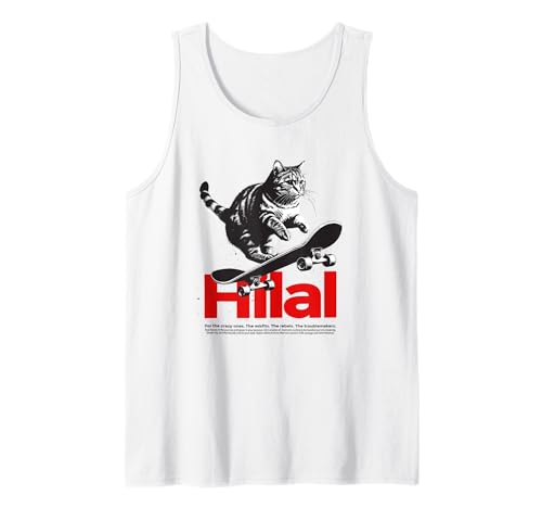 Herren HILAL - Schöner Jungen Name mit Katze & Skateboard Tank Top Herren HILAL - Schöner Jungen Name mit Katze & Skateboard Tank Top von HILAL Sohn Enkel Geburtstag Geschenkideen