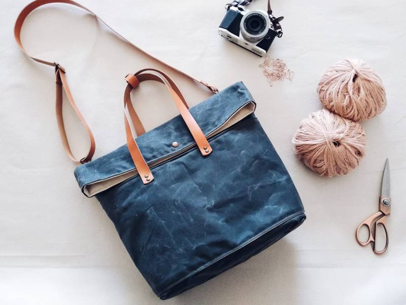 Projekttasche, Tasche, Strick, Stricktasche, Gewachste Canvas-Tasche, Einkaufstasche, Häkeln, Nadeltasche Projekttasche, Tasche, Strick, Stricktasche, Gewachste Canvas-Tasche, Einkaufstasche, Häkeln, Nadeltasche von HILVAH