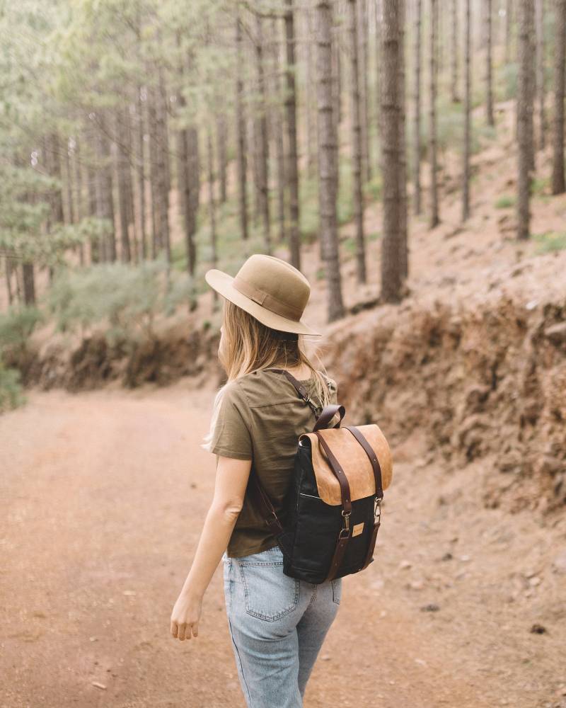 Wax Canvas Rucksack - Vintage Lederrucksack/Damenrucksack Braune Tasche von HILVAH