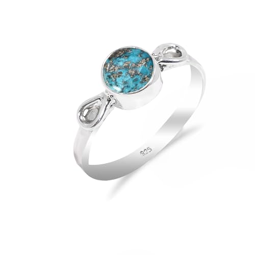 HIMALYA QUARTZ Damen Ring Silber 925 Mit Steinen Blau Kupfer Türkis Natürlicher Edelstein Statement Handgefertigter Schmuck Manner Ring RB-03-BLCT-7.5 HIMALYA QUARTZ Damen Ring Silber 925 Mit Steinen Blau Kupfer Türkis Natürlicher Edelstein Statement Handgefertigter Schmuck Manner Ring RB-03-BLCT-7.5 von HIMALYA QUARTZ